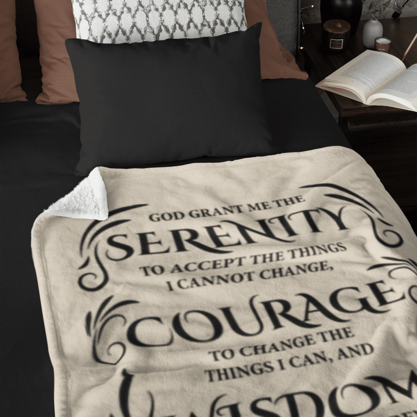Serenity Prayer Throw 30x40 (Light Colors) | Inspiring Sobriety - Che Cose Belle