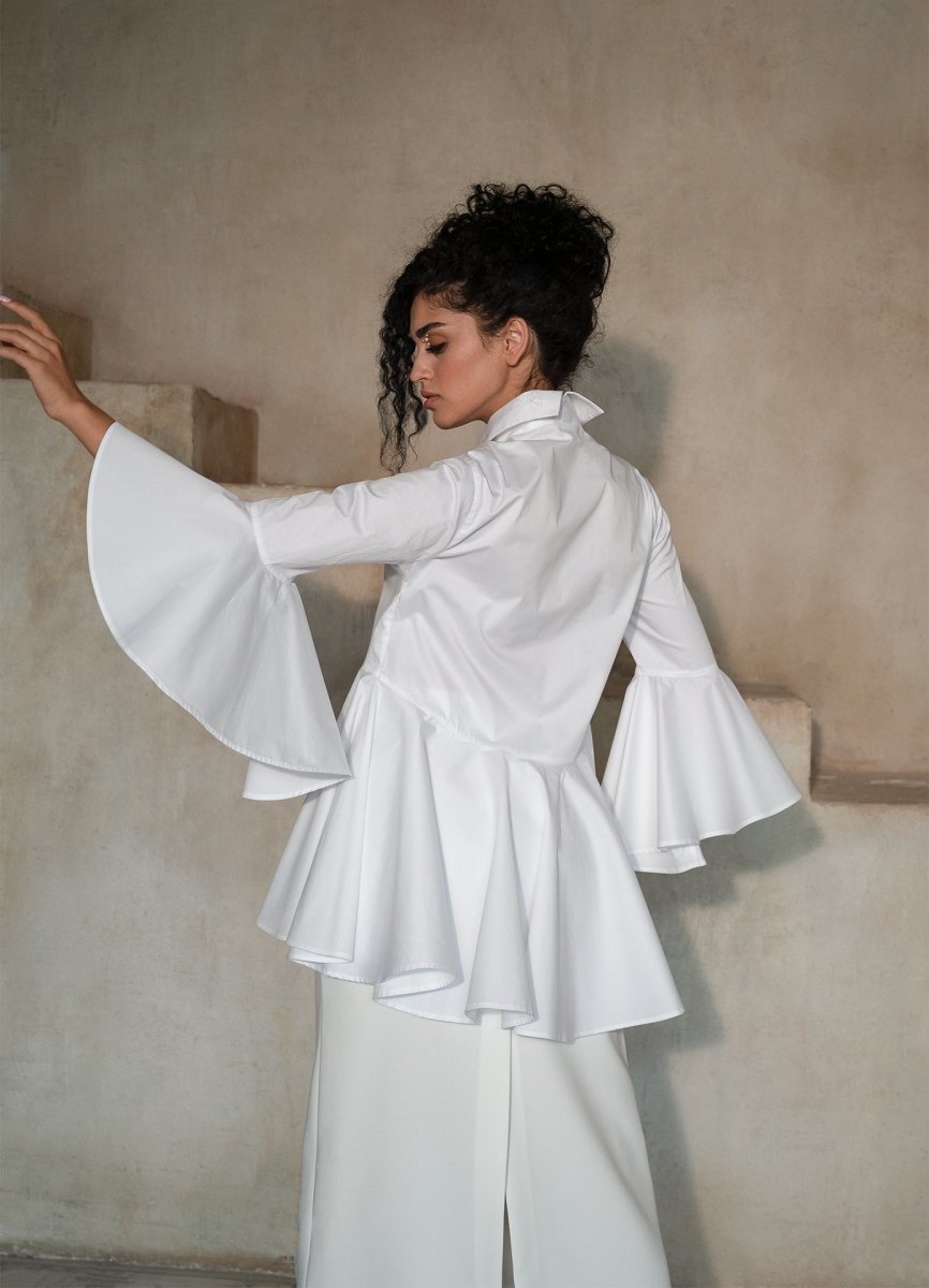 Sesta Italian Design White Gabardine Shirt - Che Cose Belle