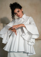 Sesta Italian Design White Gabardine Shirt - Che Cose Belle
