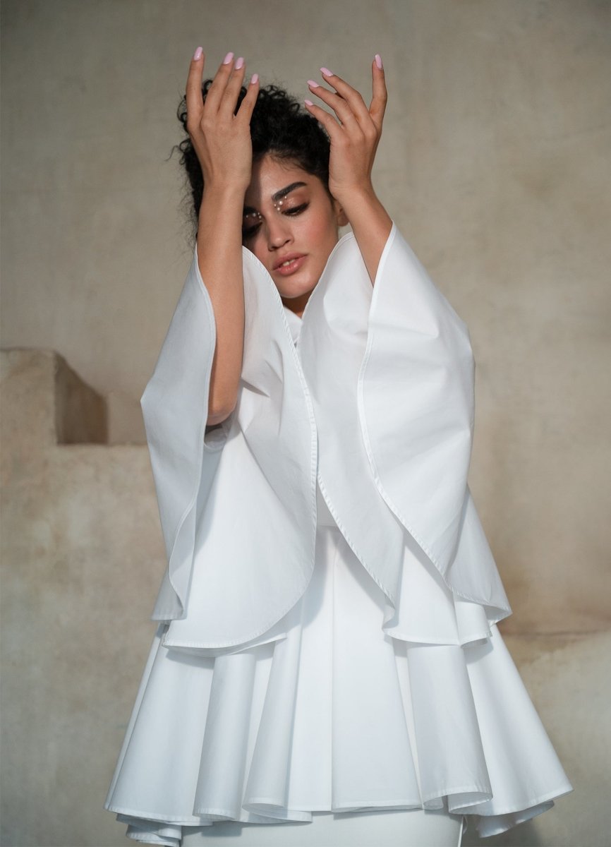 Sesta Italian Design White Gabardine Shirt - Che Cose Belle