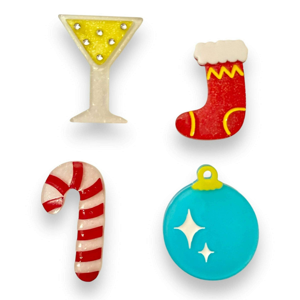Set of 4 Christmas Mini Brooches by Lipstick & Chrome - Che Cose Belle