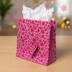 Set of Six Recycled Cotton Gift Bags Tag Pink Circles Design Arcadia Home - Che Cose Belle