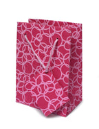 Set of Six Recycled Cotton Gift Bags Tag Pink Circles Design Arcadia Home - Che Cose Belle