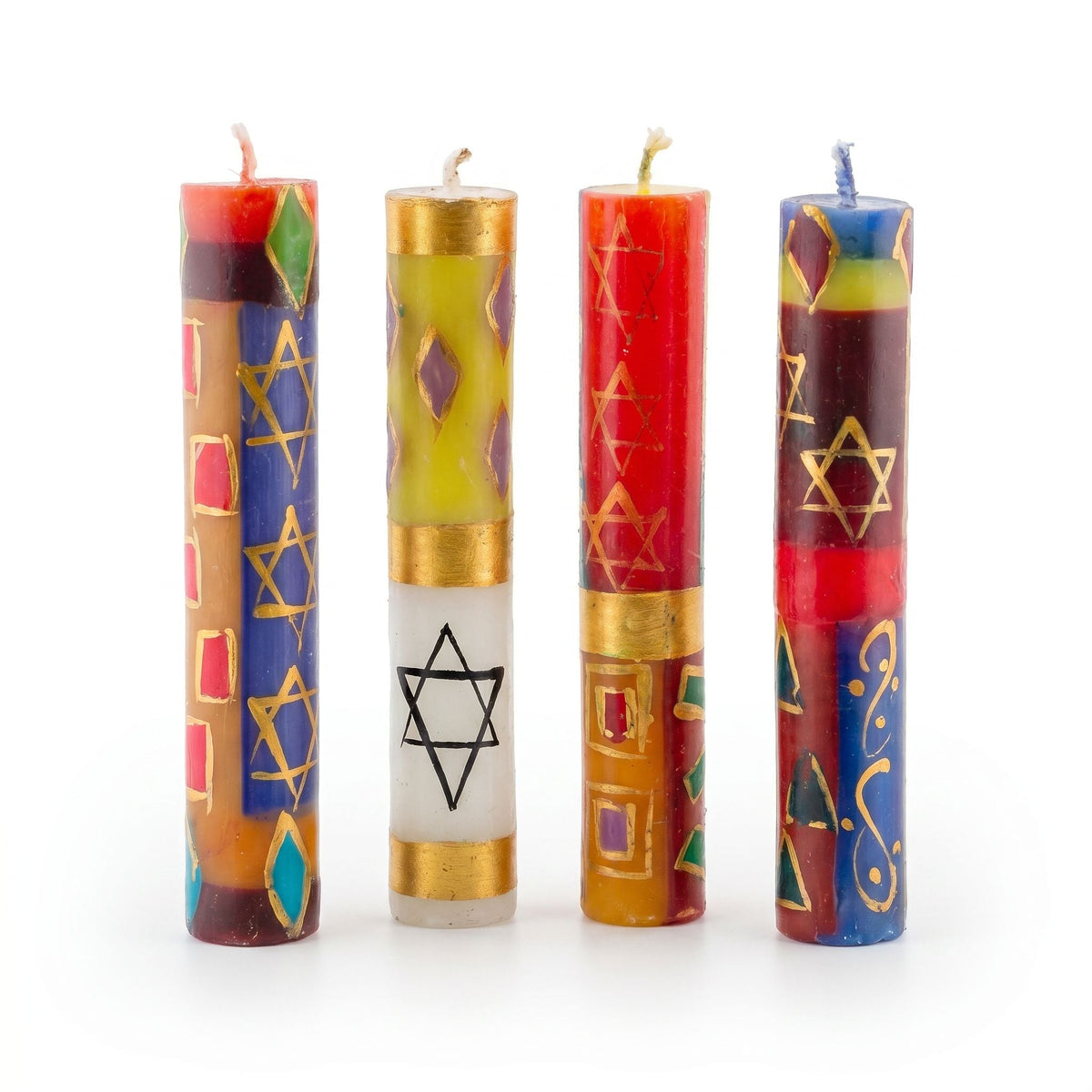 Shabbat Judaica Painted Candles - Che Cose Belle