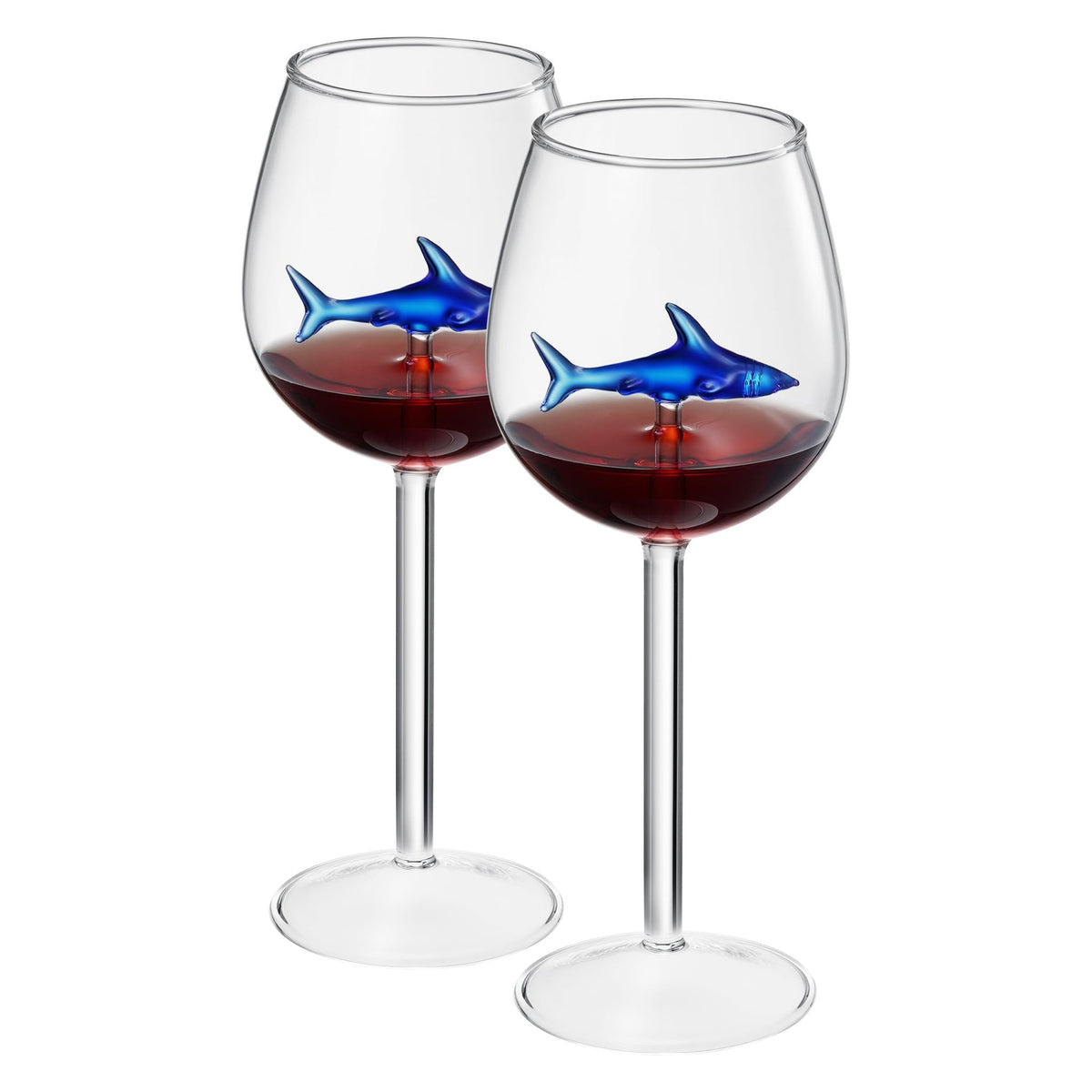 Shark-Inspired Wine Glasses Set of 2 – 13oz - Che Cose Belle