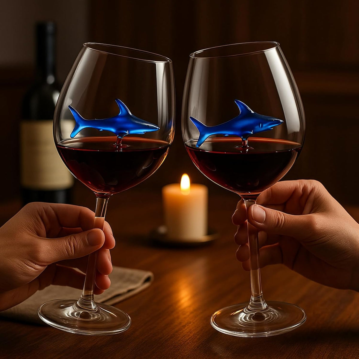 Shark-Inspired Wine Glasses Set of 2 – 13oz - Che Cose Belle