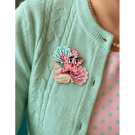 She Sells Seashells Brooch by Miss Fluff x Lipstick & Chrome - Che Cose Belle