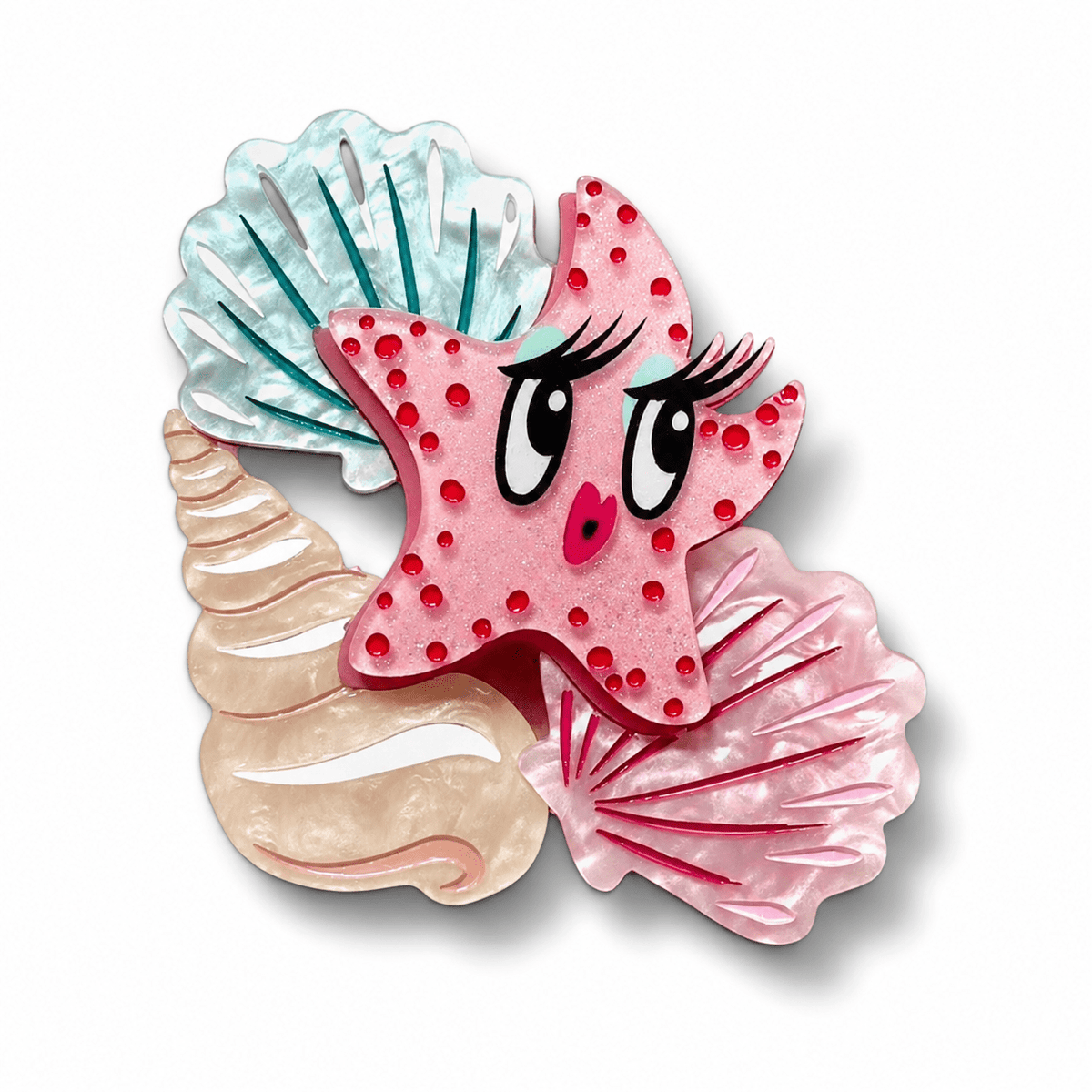 She Sells Seashells Brooch by Miss Fluff x Lipstick & Chrome - Che Cose Belle