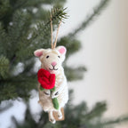 Sheep Holding Rose Ornament - Che Cose Belle