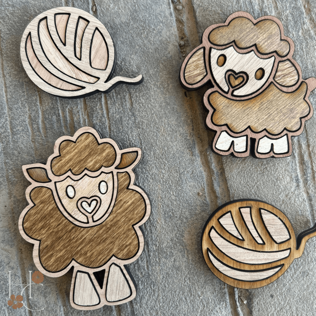 Sheep Wood Magnet Set - Che Cose Belle