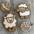 Sheep Wood Magnet Set - Che Cose Belle