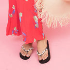 Shell Beach - Mid Wedge Flip Flops with stones - Che Cose Belle