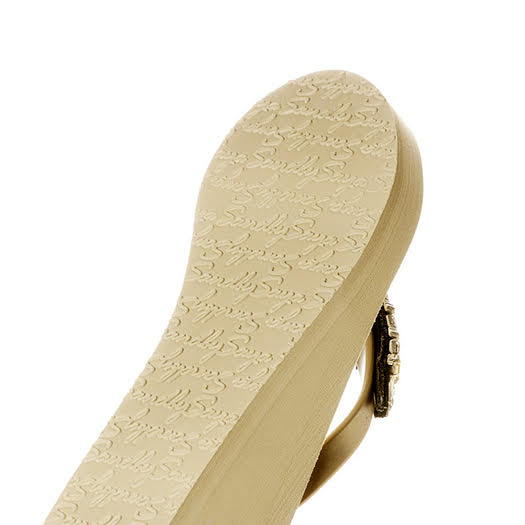 Shell Beach - Mid Wedge Flip Flops with stones - Che Cose Belle
