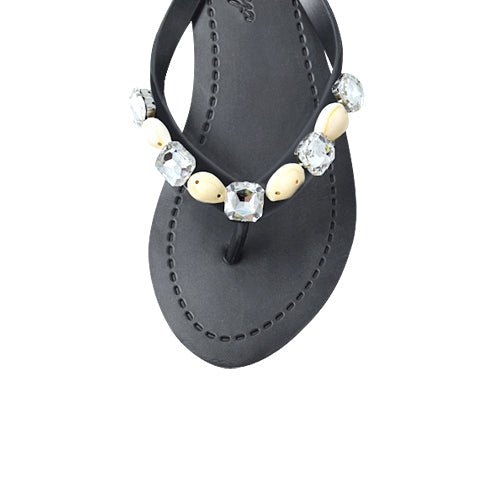 Shell Beach - Mid Wedge Flip Flops with stones - Che Cose Belle