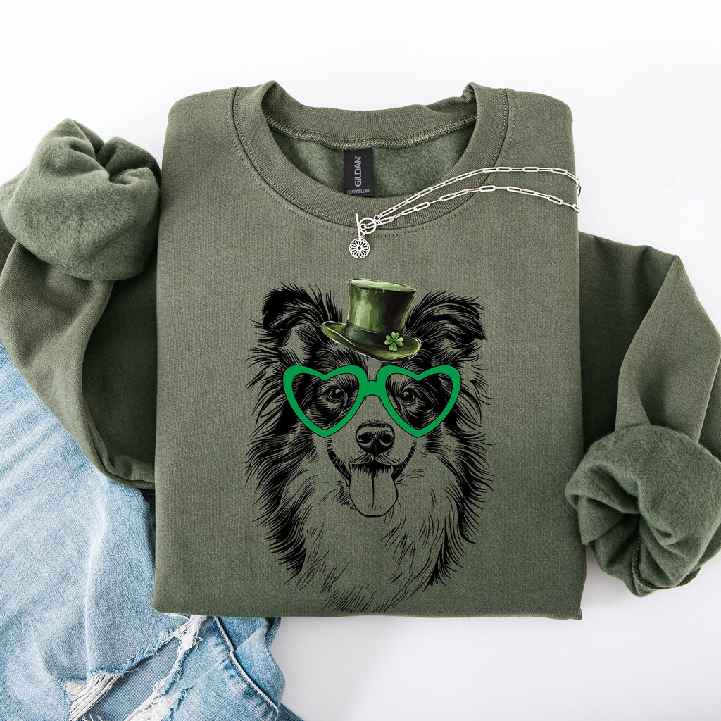 Sheltie, Shetland Sheepdog, Adorable Dog, St Patrick's Day, Lucky, Irish Sweatshirt - Che Cose Belle