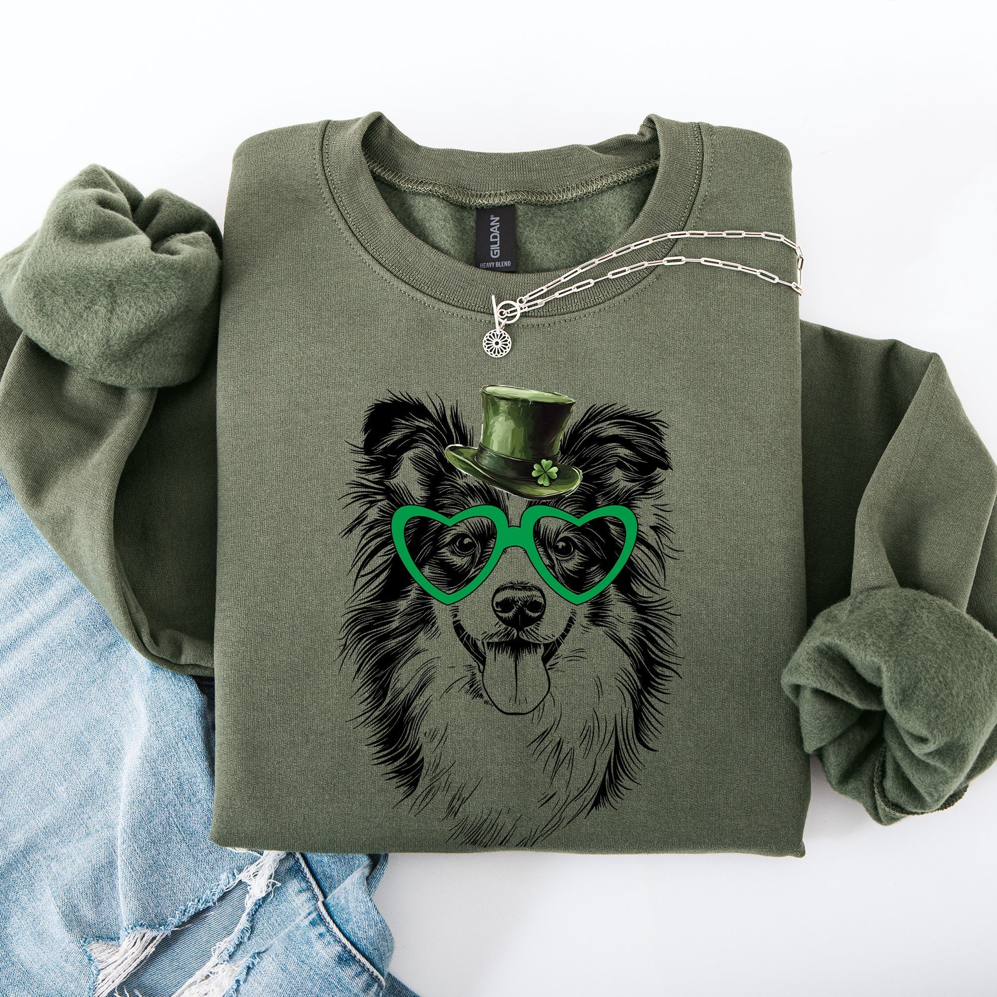 Sheltie, Shetland Sheepdog, Adorable Dog, St Patrick's Day, Lucky, Irish Sweatshirt - Che Cose Belle