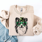 Sheltie, Shetland Sheepdog, Adorable Dog, St Patrick's Day, Lucky, Irish Sweatshirt - Che Cose Belle