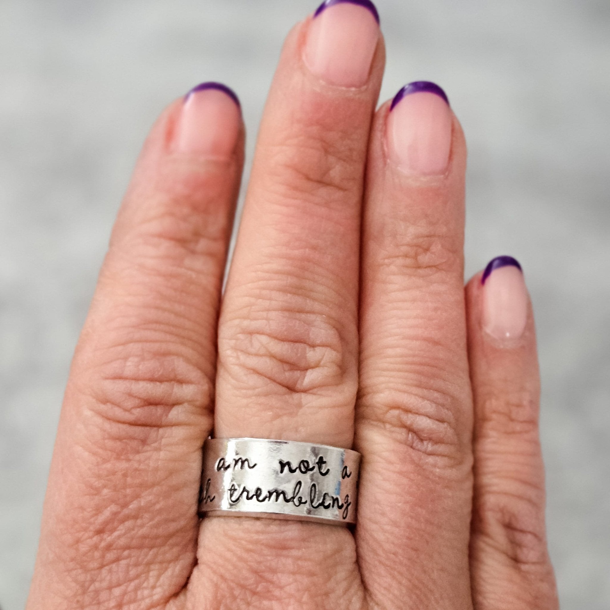 Shema Yisrael Silver or Gold Wide Band Open Back Ring - Che Cose Belle