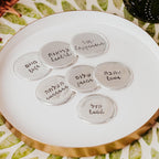 Sheva Brachot Jewish Wedding Gift Set - Pewter Trinket Dish + 7 Blessing Stones - Che Cose Belle