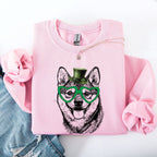 Shiba Inu, Adorable Dog, St Patrick's Day, Lucky, Irish Sweatshirt - Che Cose Belle