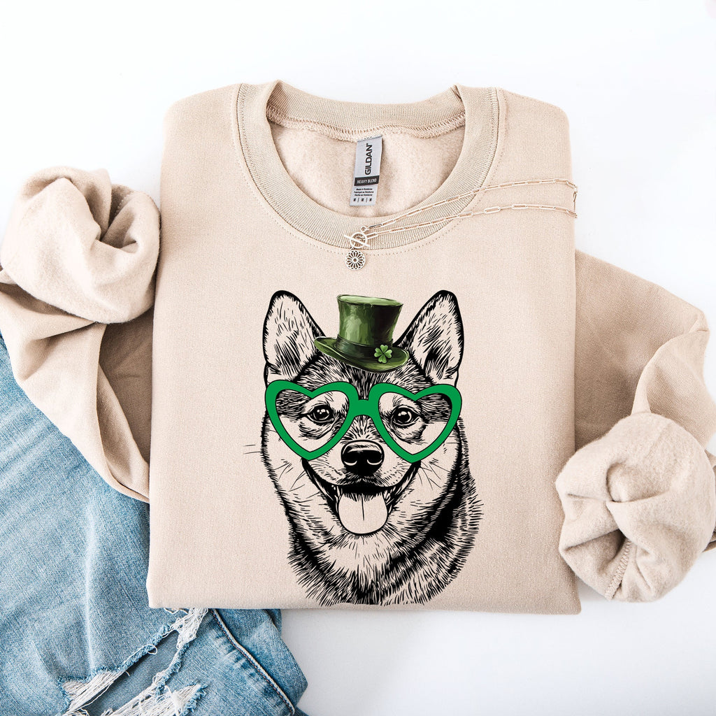 Shiba Inu, Adorable Dog, St Patrick's Day, Lucky, Irish Sweatshirt - Che Cose Belle