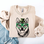 Shiba Inu, Adorable Dog, St Patrick's Day, Lucky, Irish Sweatshirt - Che Cose Belle