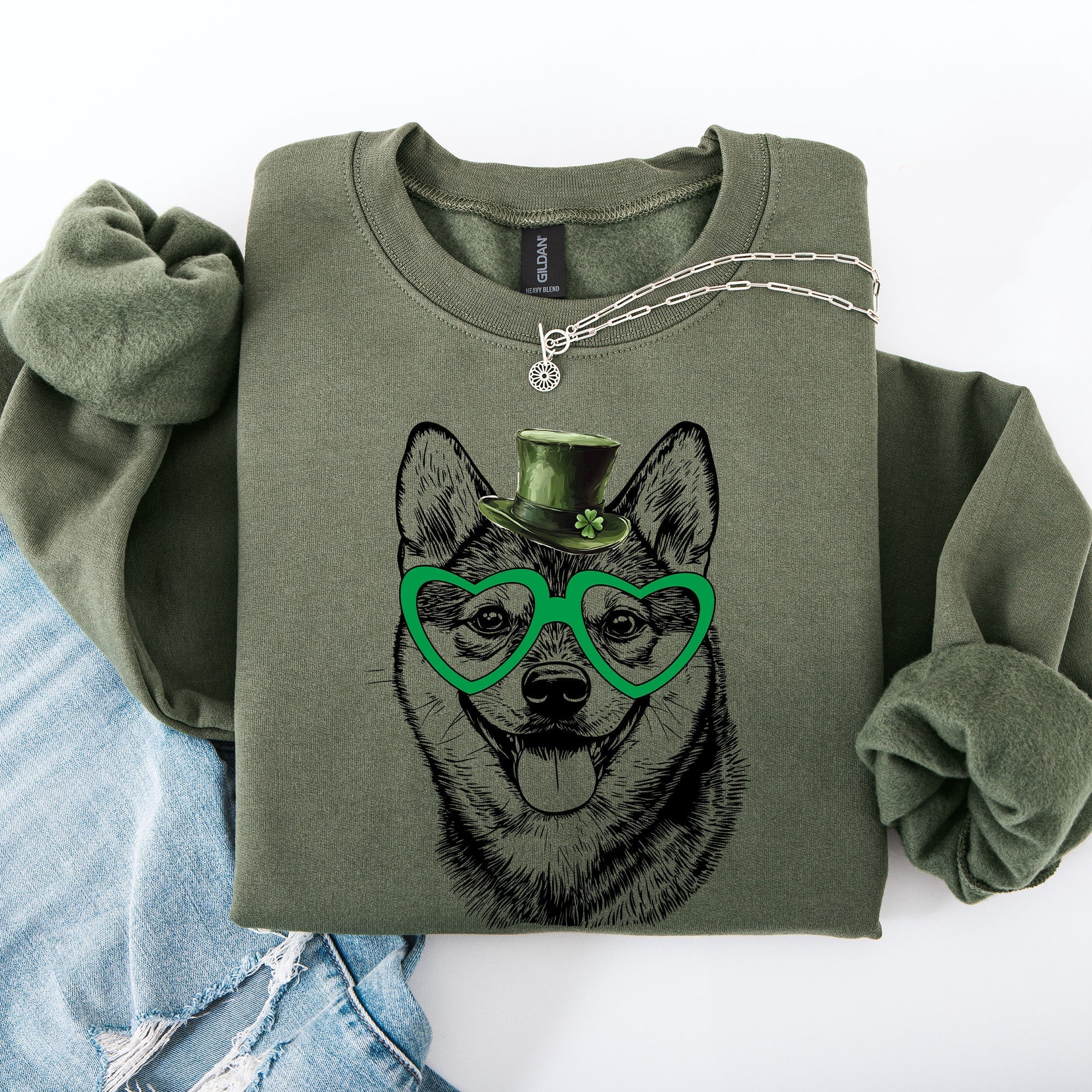 Shiba Inu, Adorable Dog, St Patrick's Day, Lucky, Irish Sweatshirt - Che Cose Belle