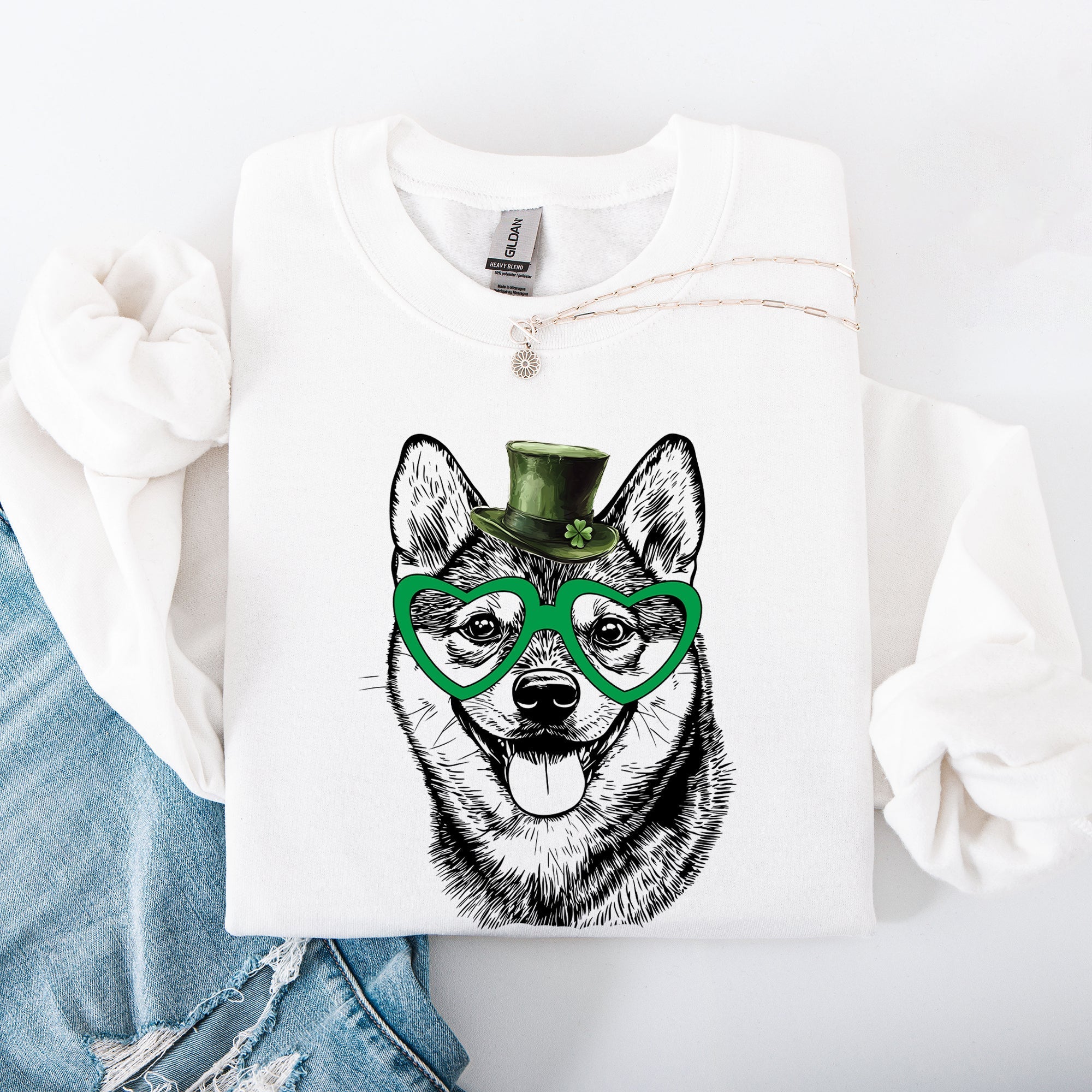 Shiba Inu, Adorable Dog, St Patrick's Day, Lucky, Irish Sweatshirt - Che Cose Belle