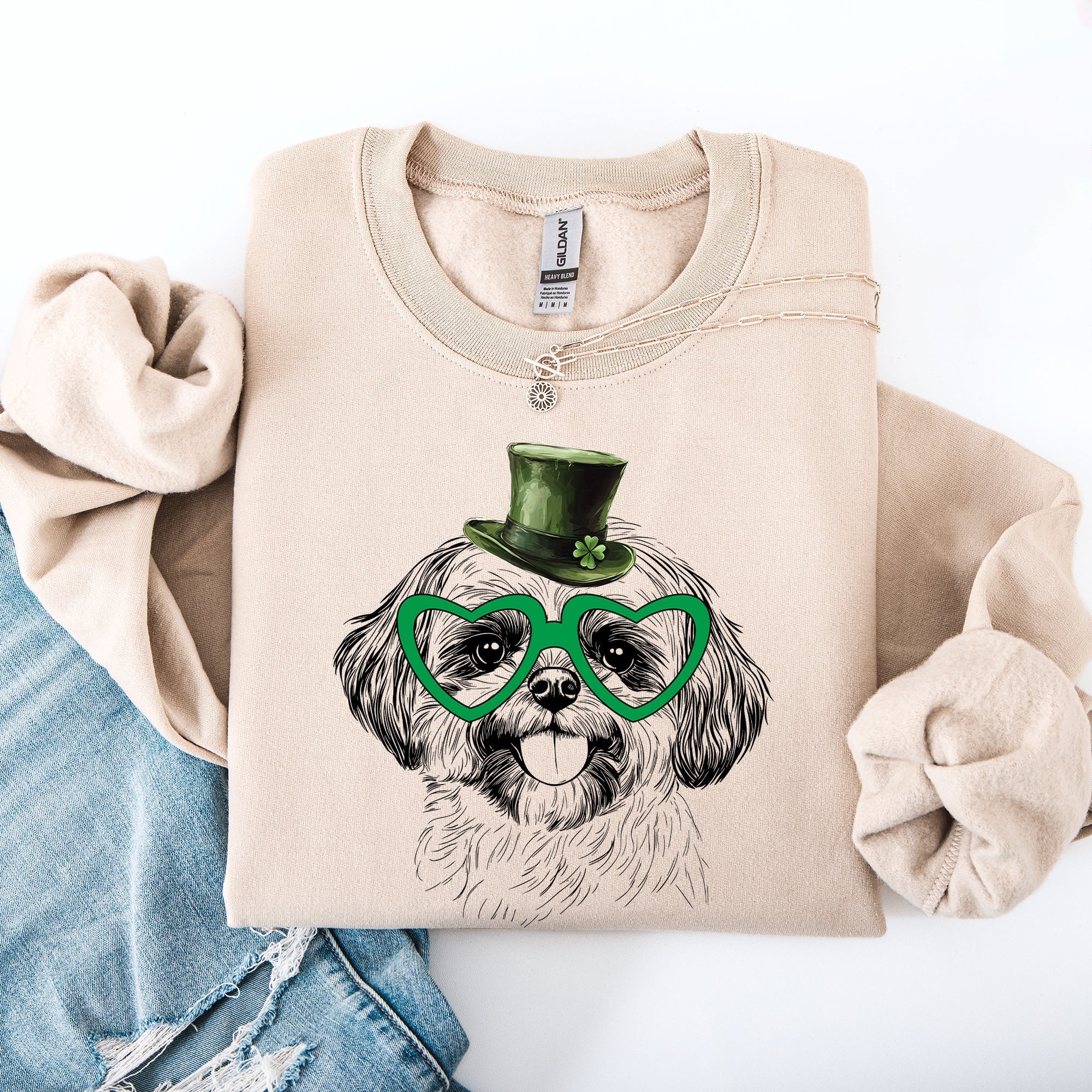 Shih Tzu, Adorable Dog, St Patrick's Day, Lucky, Irish Sweatshirt - Che Cose Belle