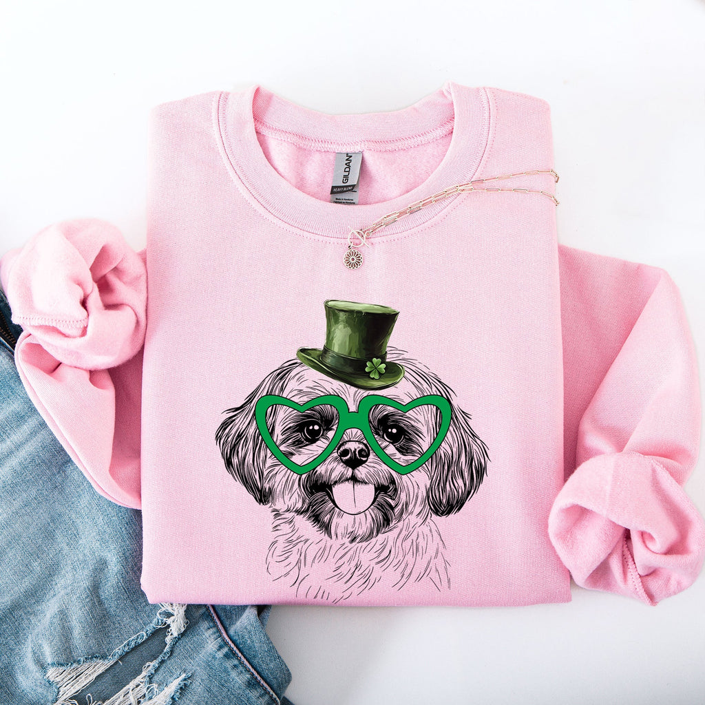Shih Tzu, Adorable Dog, St Patrick's Day, Lucky, Irish Sweatshirt - Che Cose Belle