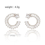 Shooting Star Earrings with White Diamond Cubic Zirconia - Che Cose Belle