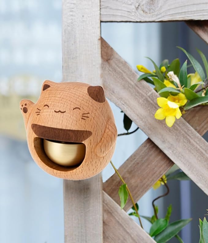 Shopkeepers Bell for Door Opening, Wood Doorbell Magnetic Wind Chime for Refrigerator Room Garden, Cute Decorative Doorbell for Home/Store/Restaurant Door, Creative Gift - Che Cose Belle