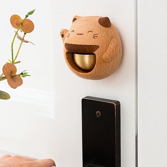 Shopkeepers Bell for Door Opening, Wood Doorbell Magnetic Wind Chime for Refrigerator Room Garden, Cute Decorative Doorbell for Home/Store/Restaurant Door, Creative Gift - Che Cose Belle