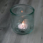 Astronaut Space Cats Rustic Recycled Glass Candle Cup