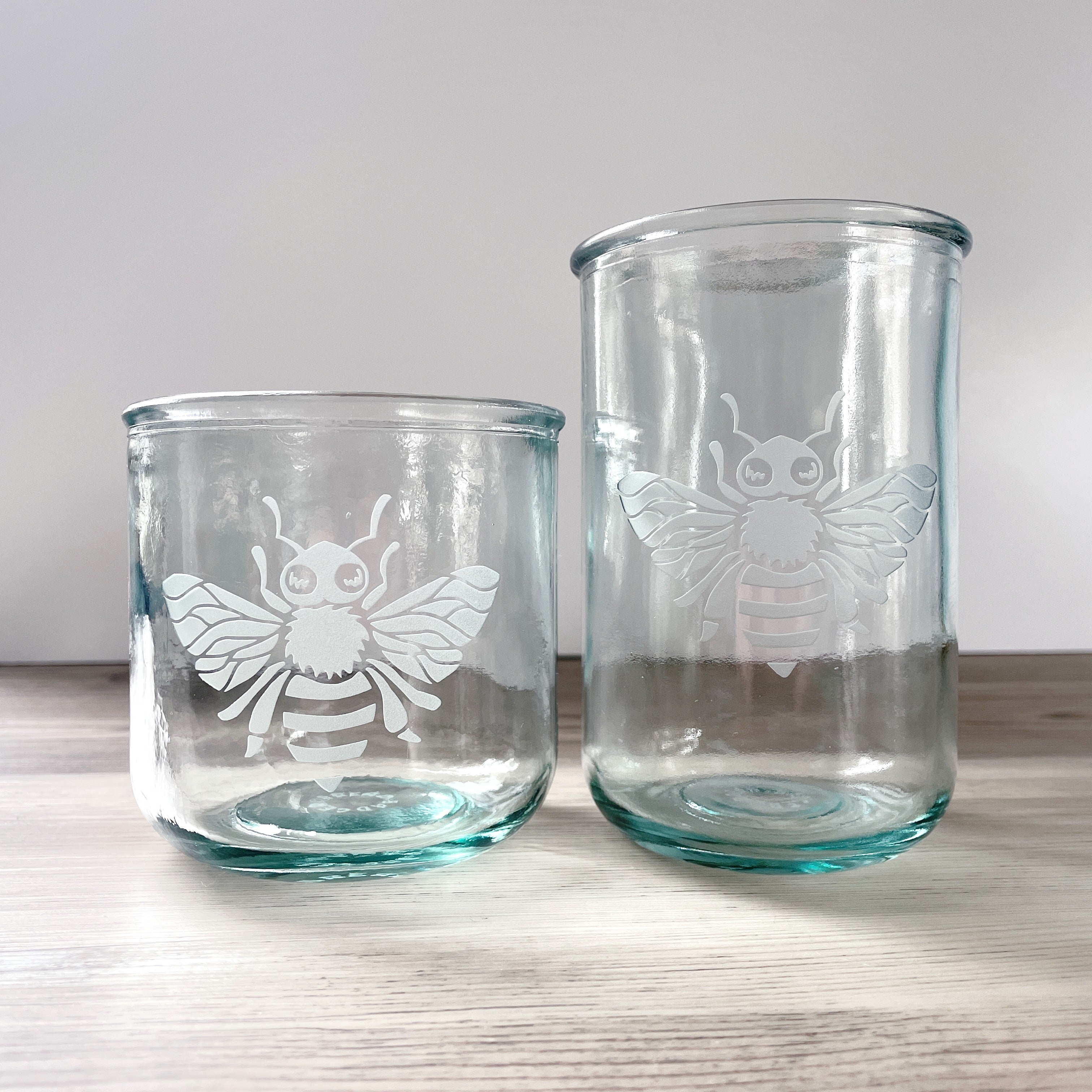 Bee Rustic Recycled Glass Candle Cup
