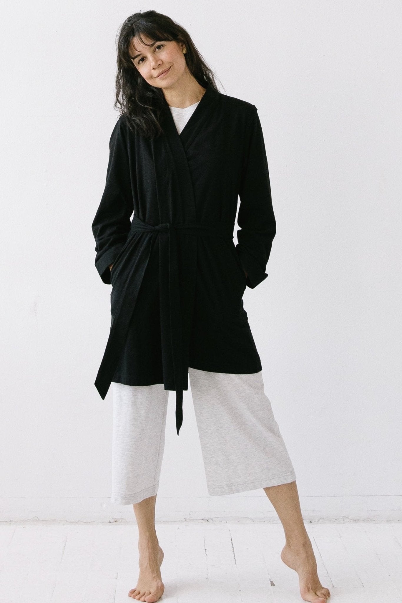Short Travel Robe in Pima Cotton - Che Cose Belle