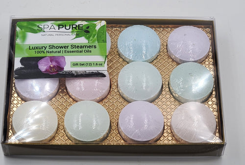 12 Aromatherapy Shower Steamers - NEWEST - Most Popular scents - 100% Essential Oil Blends - individually wrapped 1.6 oz each - Che Cose Belle