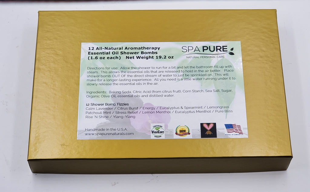 12 Aromatherapy Shower Steamers - NEWEST - Most Popular scents - 100% Essential Oil Blends - individually wrapped 1.6 oz each - Che Cose Belle