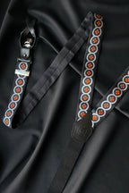 Sicily Lava Orange Floral Etna Patterned Silk Suspenders - Che Cose Belle
