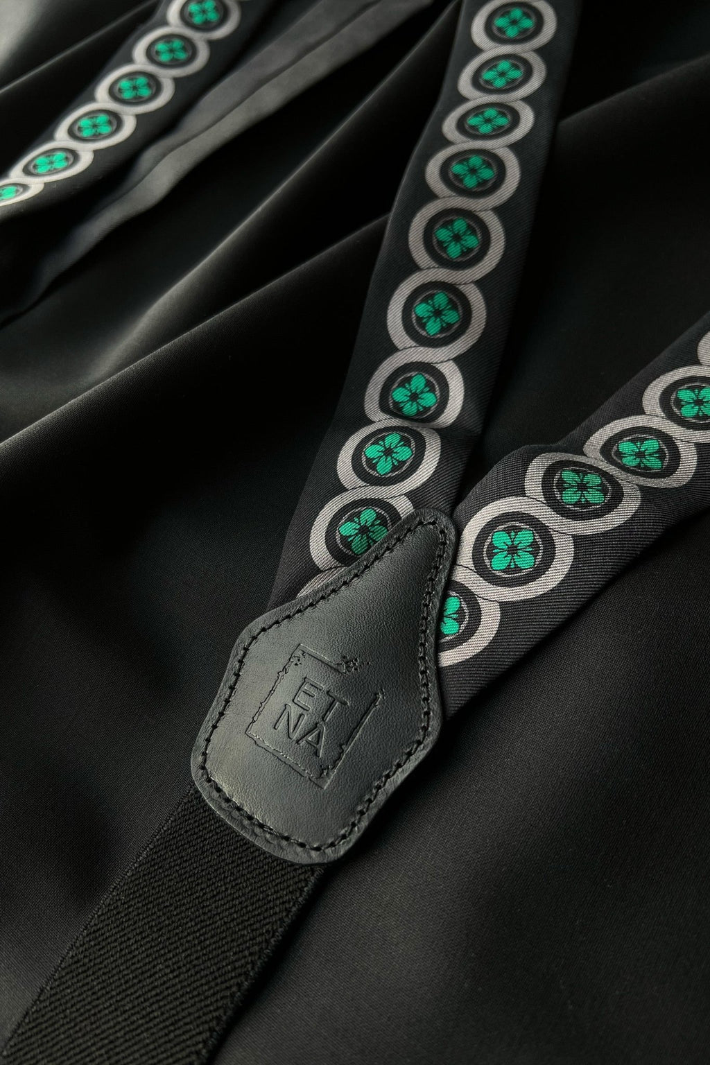 Sicily Meadow Green Floral Patterned Silk Suspenders - Che Cose Belle