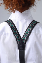 Sicily Meadow Green Floral Patterned Silk Suspenders - Che Cose Belle