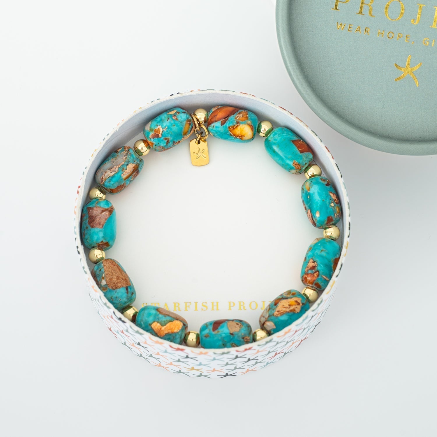 Sierra Bloom Turquoise Emperor Stone Beaded Bracelet - Che Cose Belle