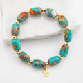 Sierra Bloom Turquoise Emperor Stone Beaded Bracelet - Che Cose Belle