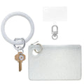 Large Pouch Wristlet Set - Silver Confetti