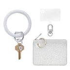 Mini Pouch Wristlet Set - Silver Confetti