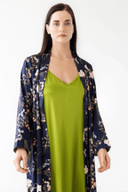 Silk Floral Design Robe - Che Cose Belle