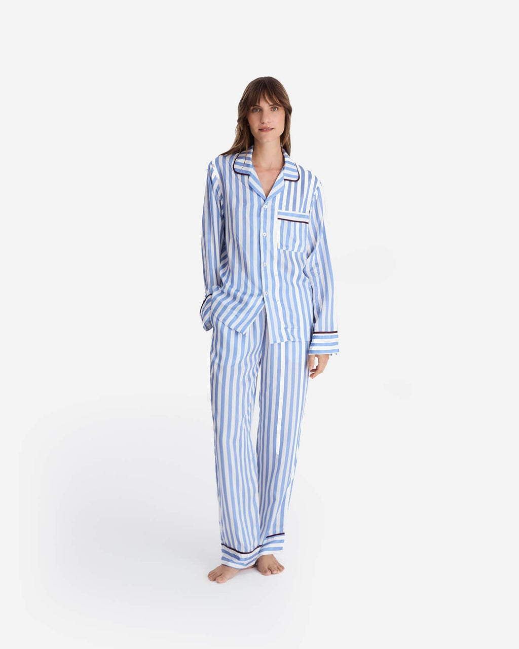 Silky Lyocell Lovely Stripes Long Pajama Set - Che Cose Belle