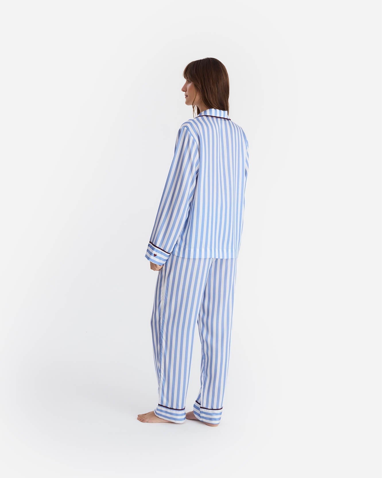 Silky Lyocell Lovely Stripes Long Pajama Set - Che Cose Belle