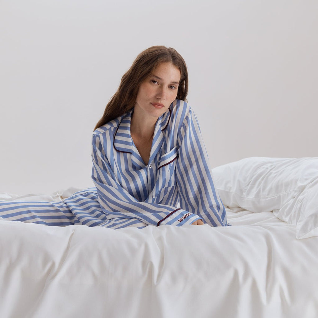 Silky Lyocell Lovely Stripes Long Pajama Set - Che Cose Belle