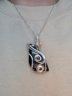 Silver .999 Fine Purpurite Handmade Pendant Necklace –Hand-Wrapped Artisan Pendant for Clarity & Expression - Che Cose Belle